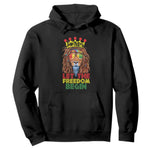Juneteenth Hoodie Let The Freedom Begin Lion Rasta African American