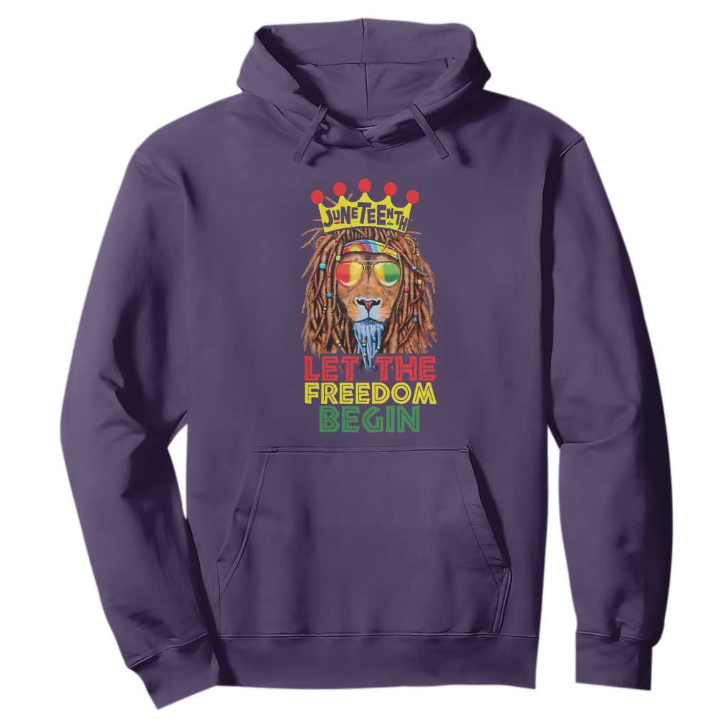Juneteenth Hoodie Let The Freedom Begin Lion Rasta African American