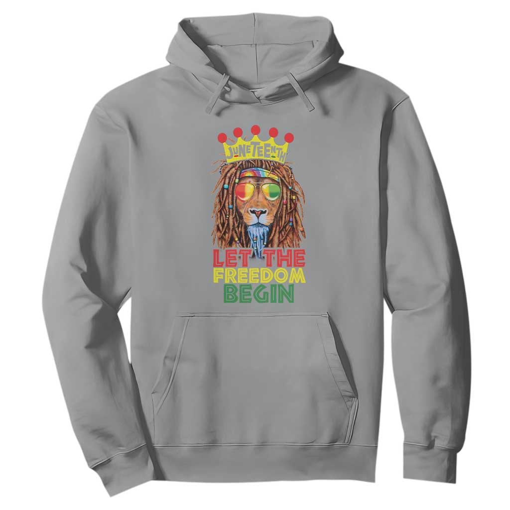 Juneteenth Hoodie Let The Freedom Begin Lion Rasta African American