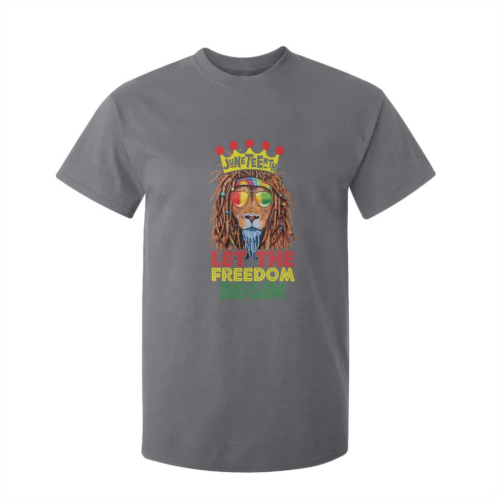 Juneteenth T Shirt For Kid Let The Freedom Begin Lion Rasta African American