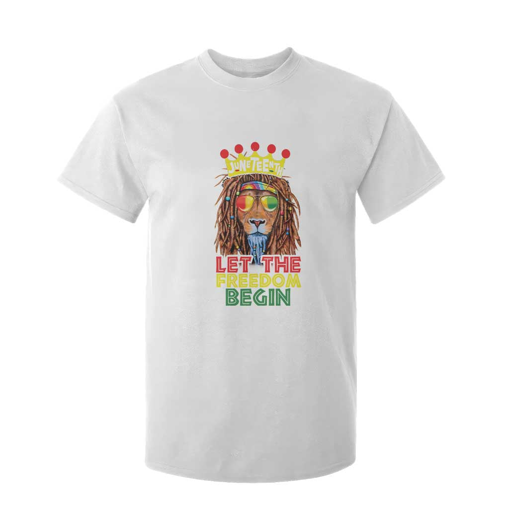 Juneteenth T Shirt For Kid Let The Freedom Begin Lion Rasta African American