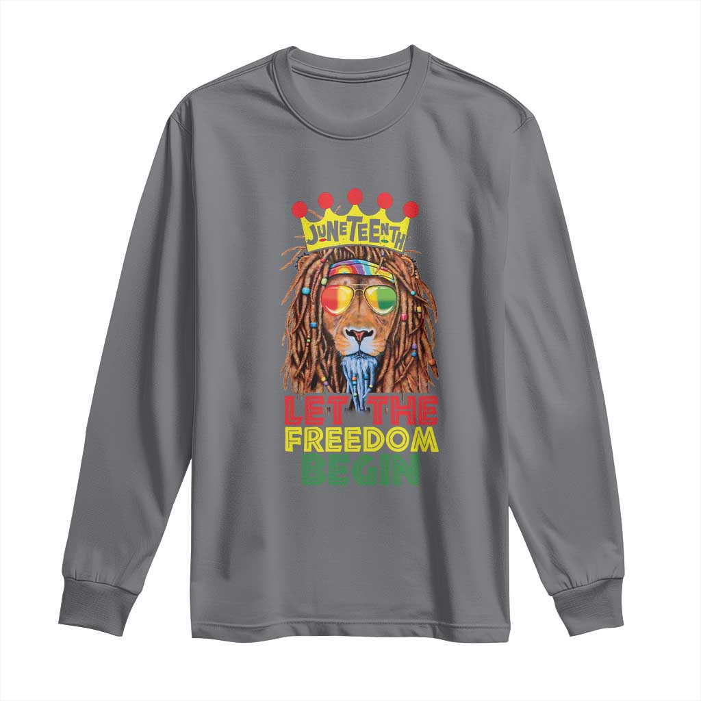 Juneteenth Long Sleeve Shirt Let The Freedom Begin Lion Rasta African American