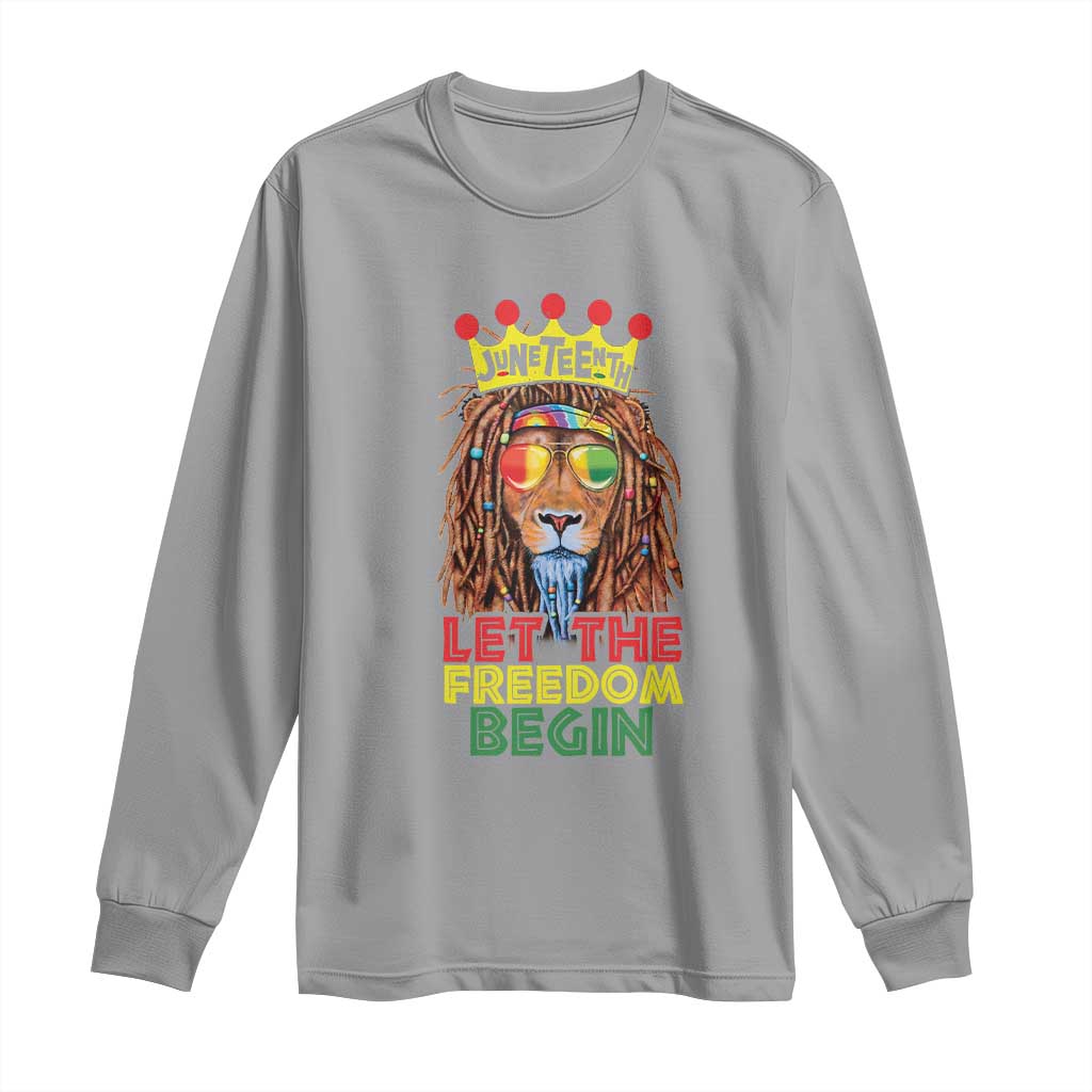 Juneteenth Long Sleeve Shirt Let The Freedom Begin Lion Rasta African American