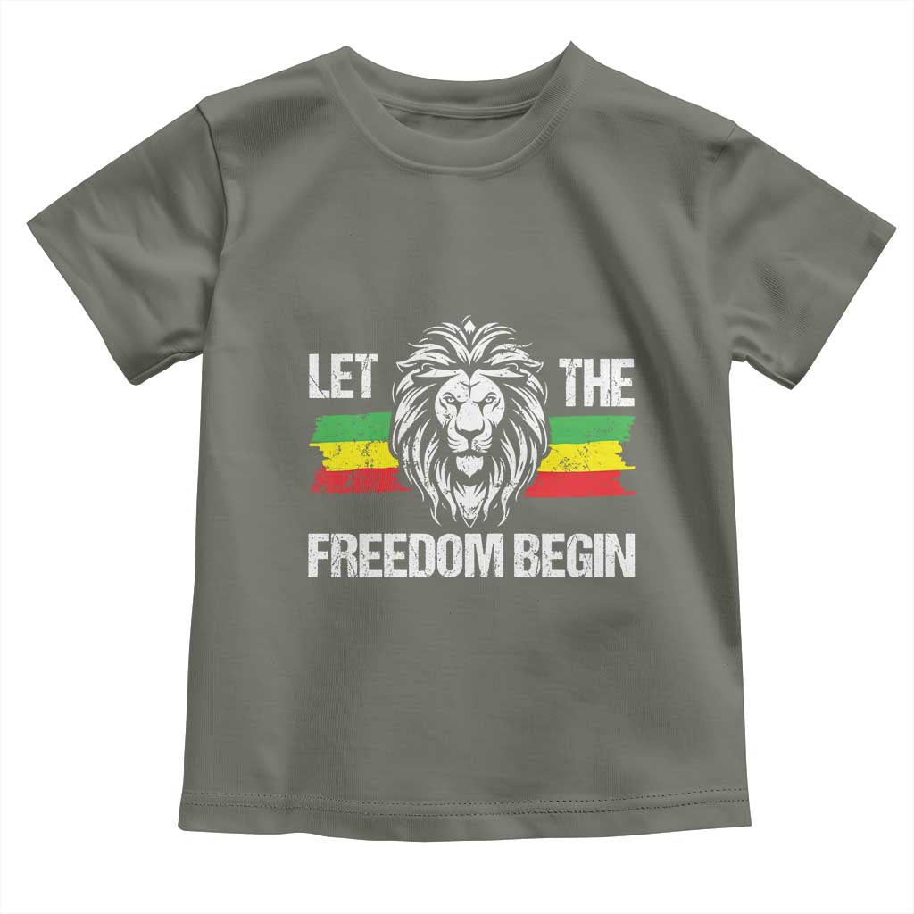 Juneteenth Baby Shirt Let The Freedom Begin African American Lion Melanin Pride