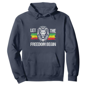 Juneteenth Hoodie Let The Freedom Begin African American Lion Melanin Pride