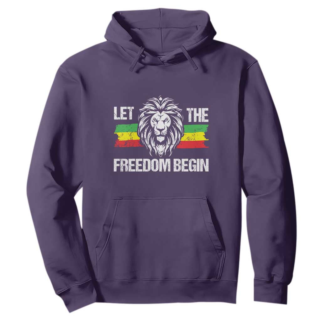 Juneteenth Hoodie Let The Freedom Begin African American Lion Melanin Pride