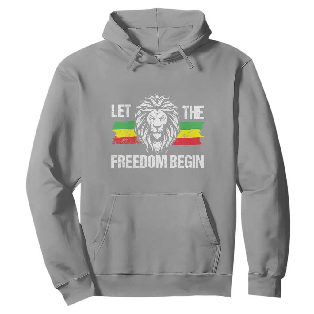 Juneteenth Hoodie Let The Freedom Begin African American Lion Melanin Pride