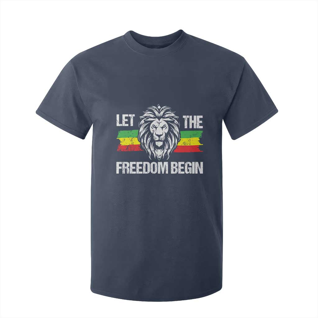 Juneteenth T Shirt For Kid Let The Freedom Begin African American Lion Melanin Pride