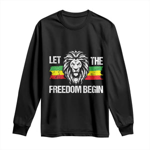 Juneteenth Long Sleeve Shirt Let The Freedom Begin African American Lion Melanin Pride