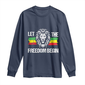 Juneteenth Long Sleeve Shirt Let The Freedom Begin African American Lion Melanin Pride