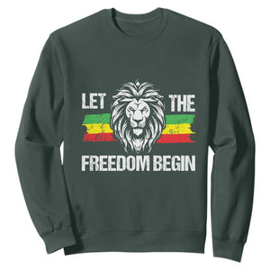 Juneteenth Sweatshirt Let The Freedom Begin African American Lion Melanin Pride