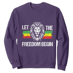 Juneteenth Sweatshirt Let The Freedom Begin African American Lion Melanin Pride