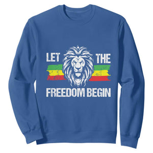 Juneteenth Sweatshirt Let The Freedom Begin African American Lion Melanin Pride