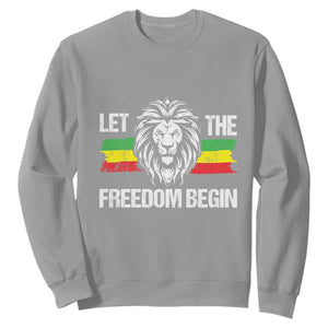 Juneteenth Sweatshirt Let The Freedom Begin African American Lion Melanin Pride