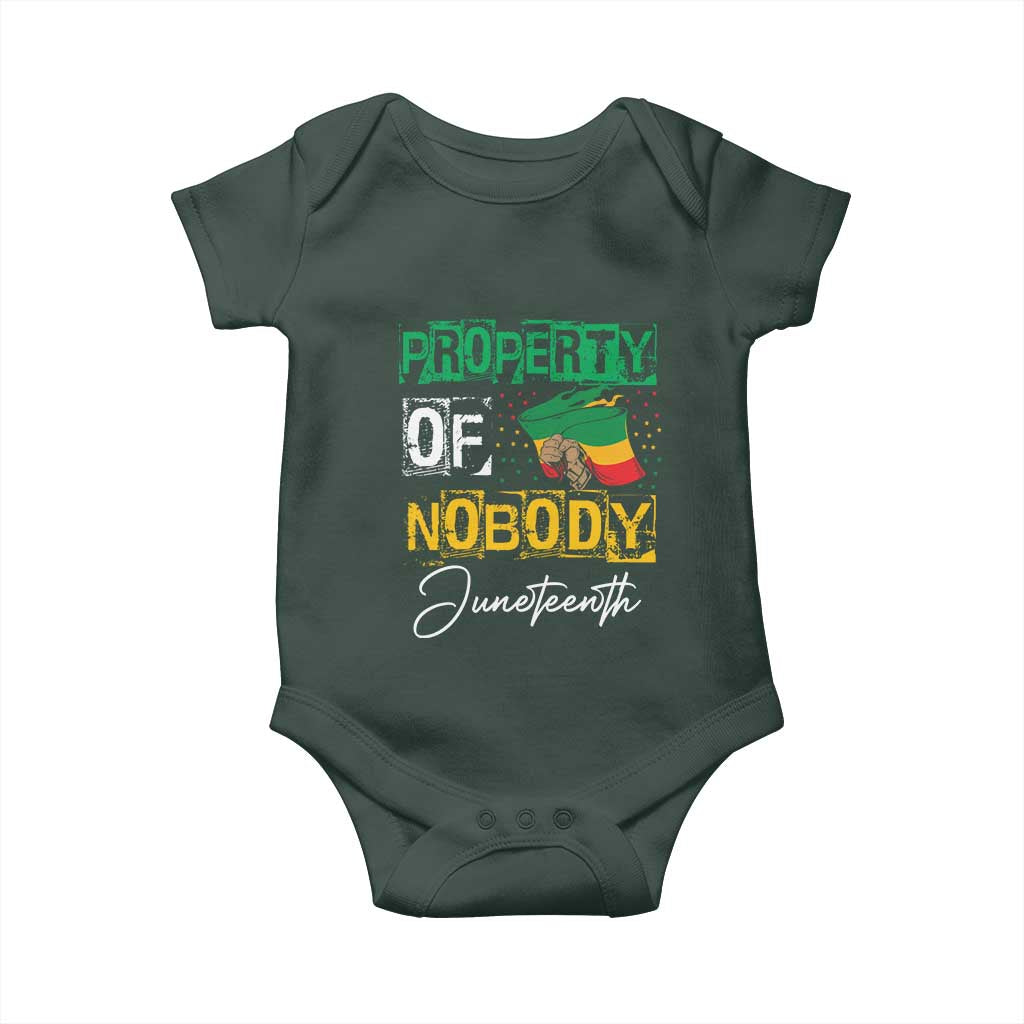 Juneteenth Baby Onesie Property Of Nobody Melanin Black Freedom