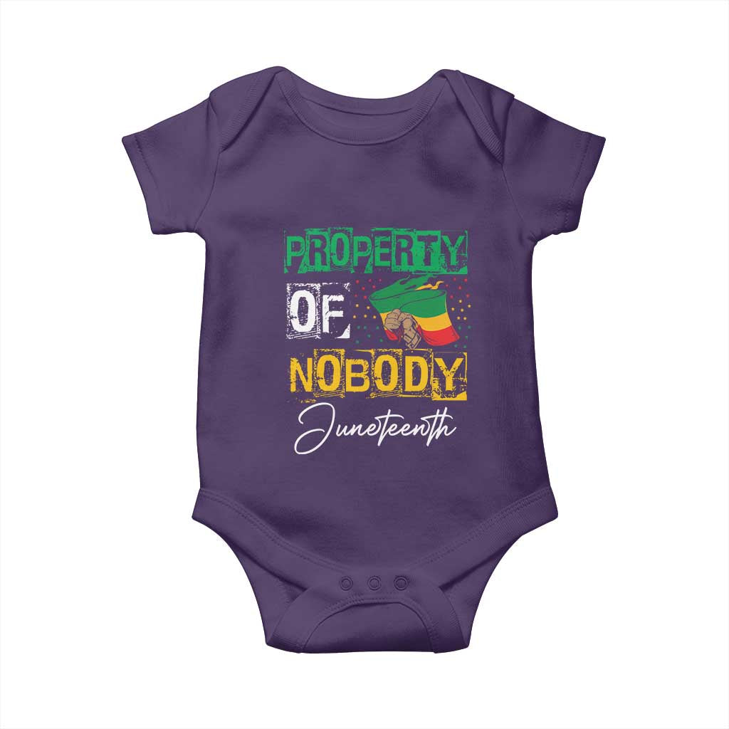 Juneteenth Baby Onesie Property Of Nobody Melanin Black Freedom
