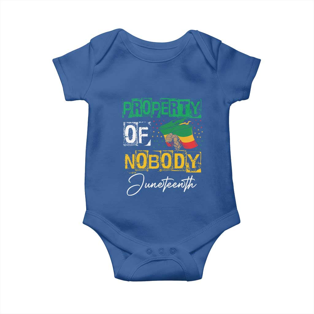 Juneteenth Baby Onesie Property Of Nobody Melanin Black Freedom
