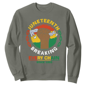 Juneteenth Sweatshirt Breaking Every Chain Since 1865 Black Freedom