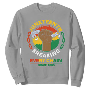 Juneteenth Sweatshirt Breaking Every Chain Since 1865 Black Freedom