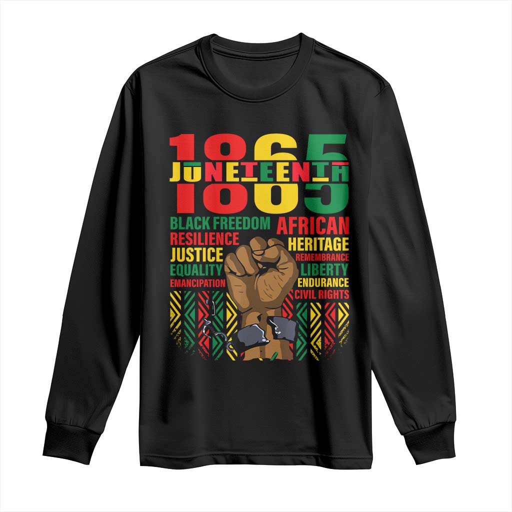 1865 Juneteenth Long Sleeve Shirt Black Freedom African Resilience Remembrance