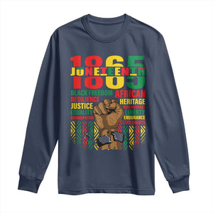 1865 Juneteenth Long Sleeve Shirt Black Freedom African Resilience Remembrance