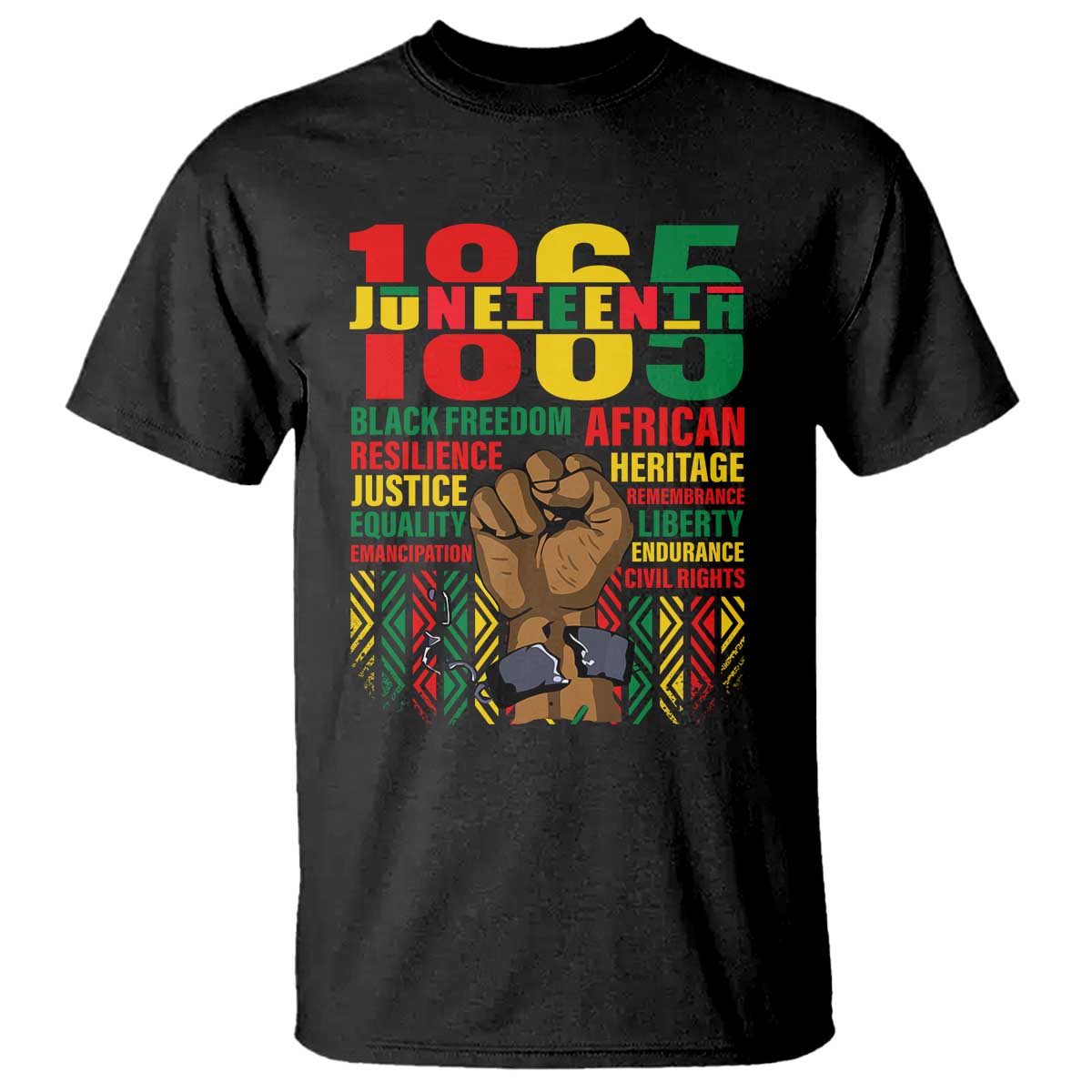 1865 Juneteenth T Shirt Black Freedom African Resilience Remembrance