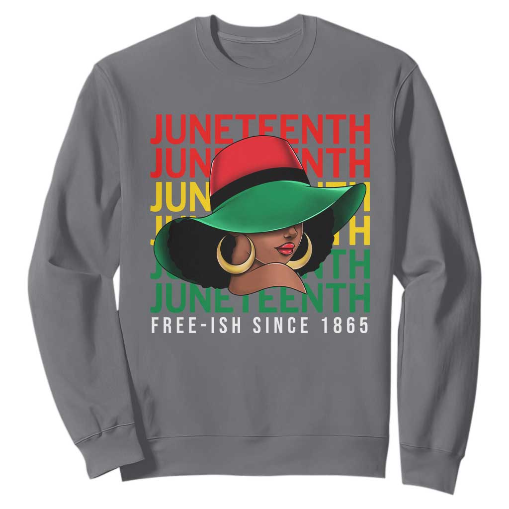 Juneteenth Sweatshirt Freeish Since 1865 Melanin Black Women Pride