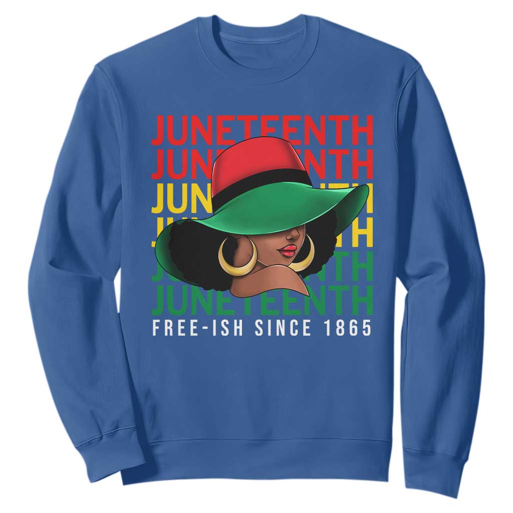 Juneteenth Sweatshirt Freeish Since 1865 Melanin Black Women Pride