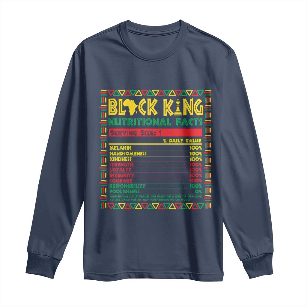 Juneteenth Long Sleeve Shirt Black King Nutritional Facts African American