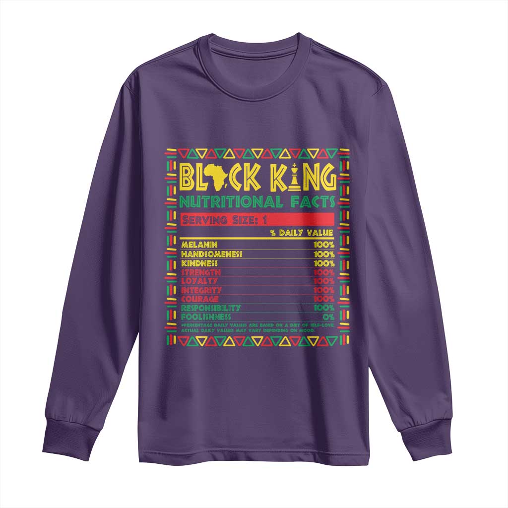 Juneteenth Long Sleeve Shirt Black King Nutritional Facts African American