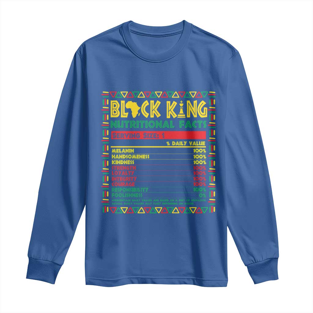 Juneteenth Long Sleeve Shirt Black King Nutritional Facts African American