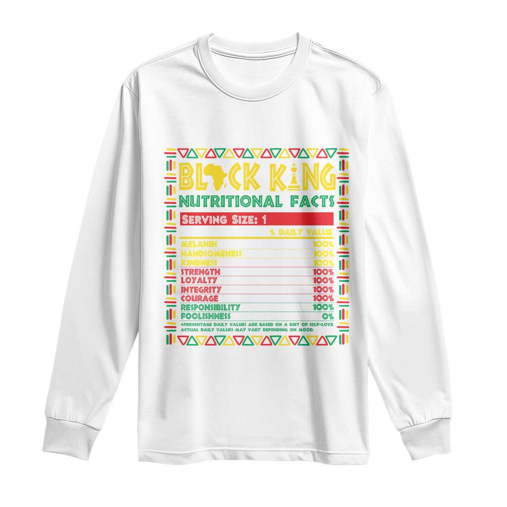 Juneteenth Long Sleeve Shirt Black King Nutritional Facts African American