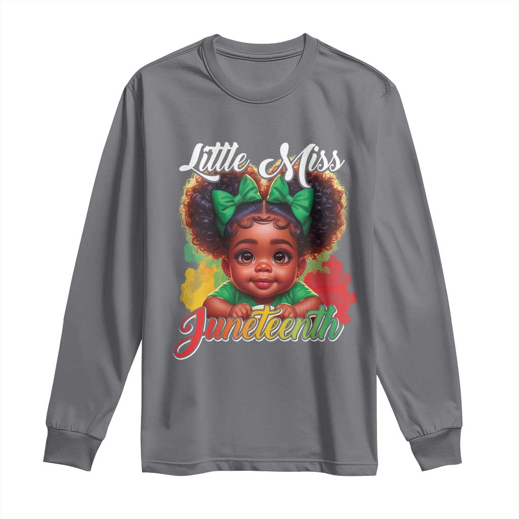Juneteenth 1865 Long Sleeve Shirt Little Miss Cute Melanin Black Girls Kids