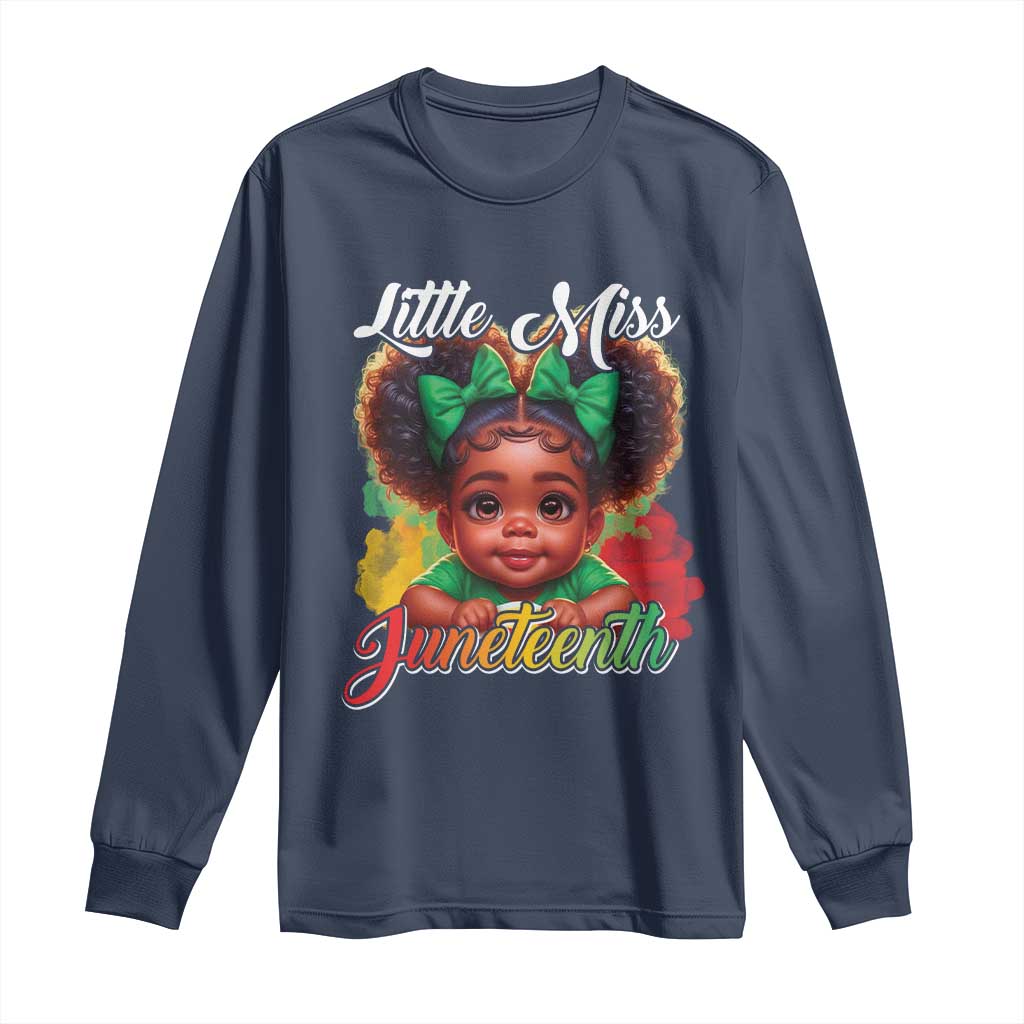 Juneteenth 1865 Long Sleeve Shirt Little Miss Cute Melanin Black Girls Kids