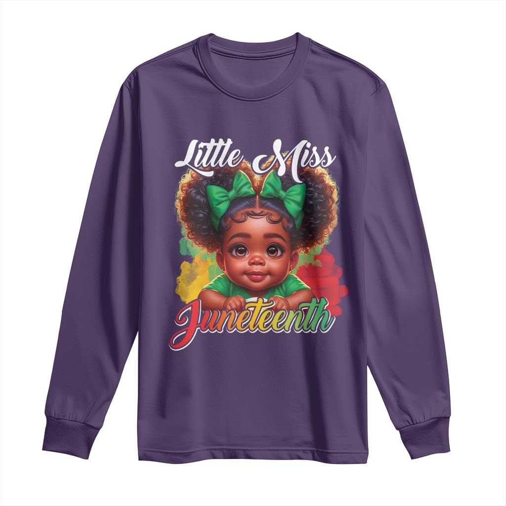 Juneteenth 1865 Long Sleeve Shirt Little Miss Cute Melanin Black Girls Kids