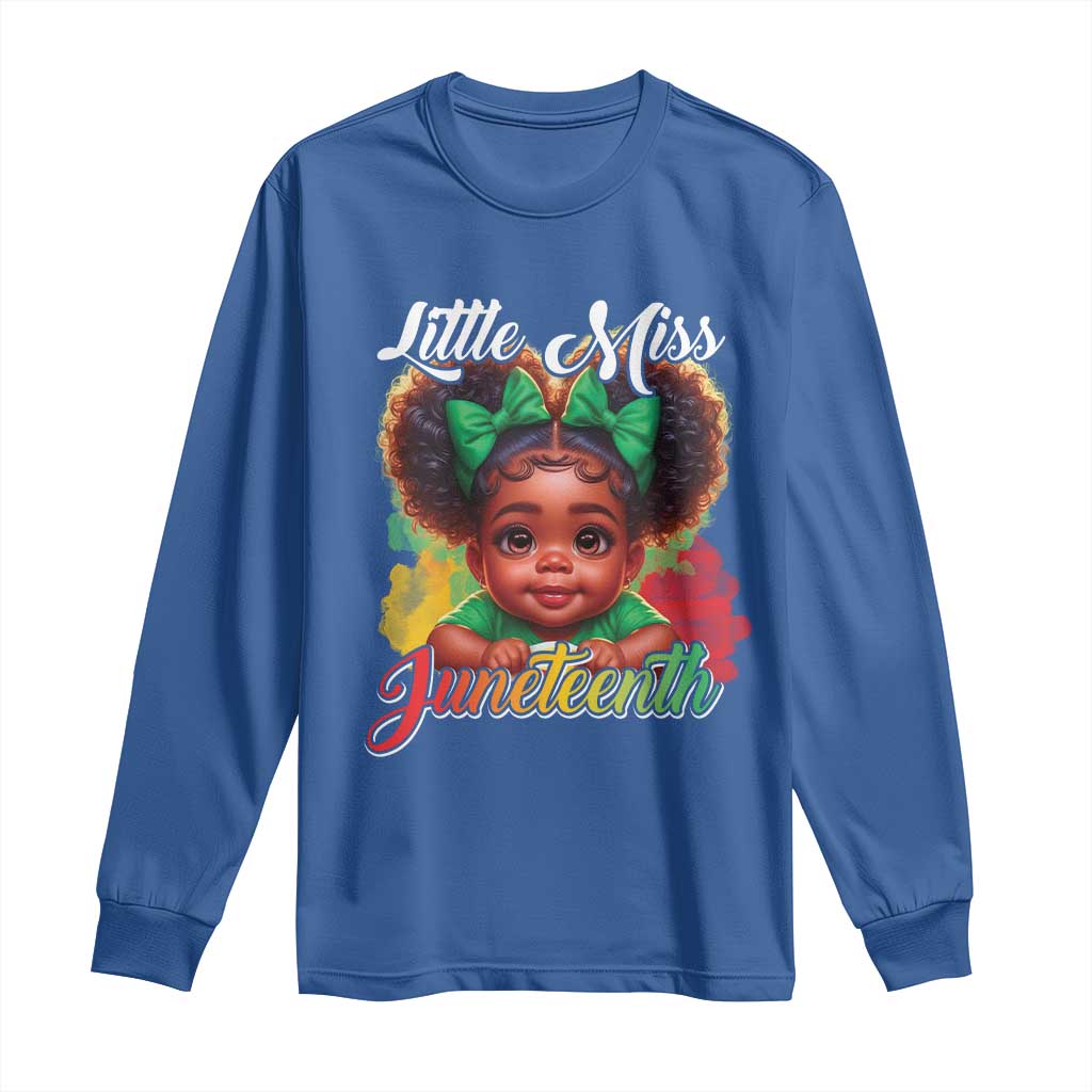 Juneteenth 1865 Long Sleeve Shirt Little Miss Cute Melanin Black Girls Kids