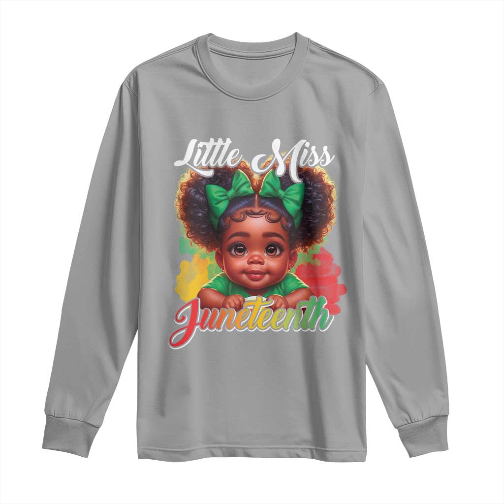 Juneteenth 1865 Long Sleeve Shirt Little Miss Cute Melanin Black Girls Kids