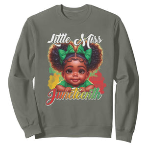 Juneteenth 1865 Sweatshirt Little Miss Cute Melanin Black Girls Kids