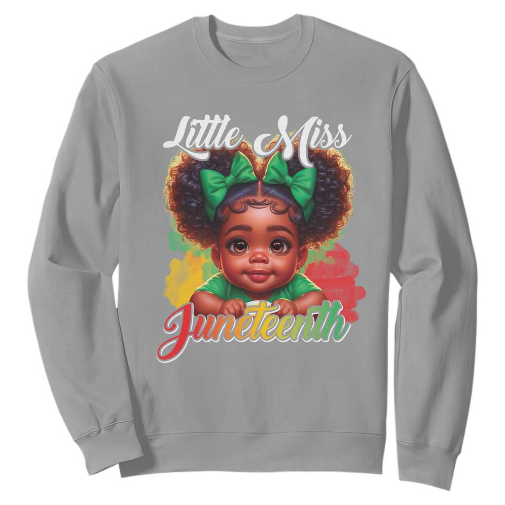 Juneteenth 1865 Sweatshirt Little Miss Cute Melanin Black Girls Kids