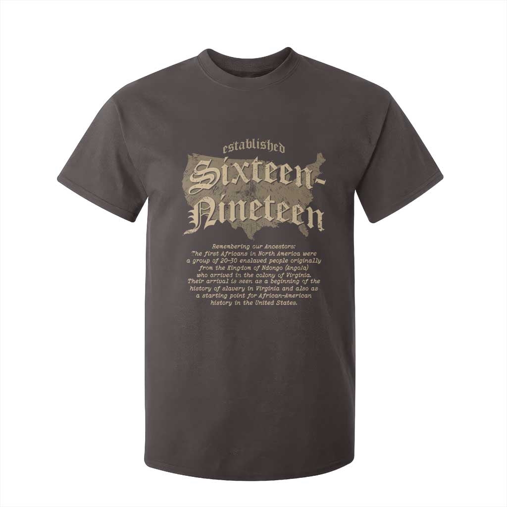 Black History T Shirt For Kid 1619 Sixteen-Nineteen Established
