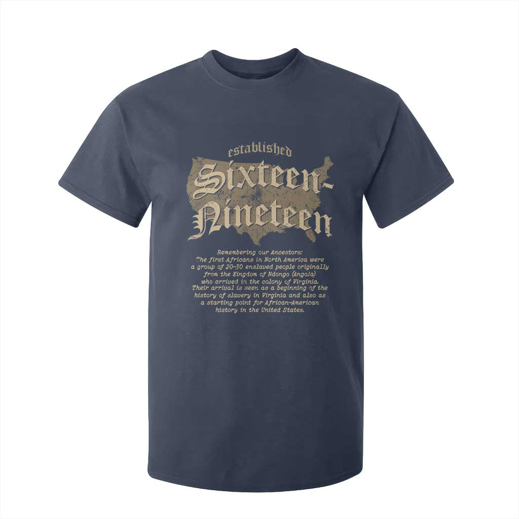 Black History T Shirt For Kid 1619 Sixteen-Nineteen Established