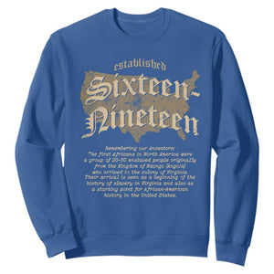 Black History Sweatshirt 1619 Sixteen-Nineteen Established