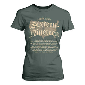 Black History T Shirt For Women 1619 Sixteen-Nineteen Established