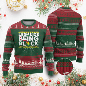 Black Pride Ugly Christmas Sweater Legalize Being Black History