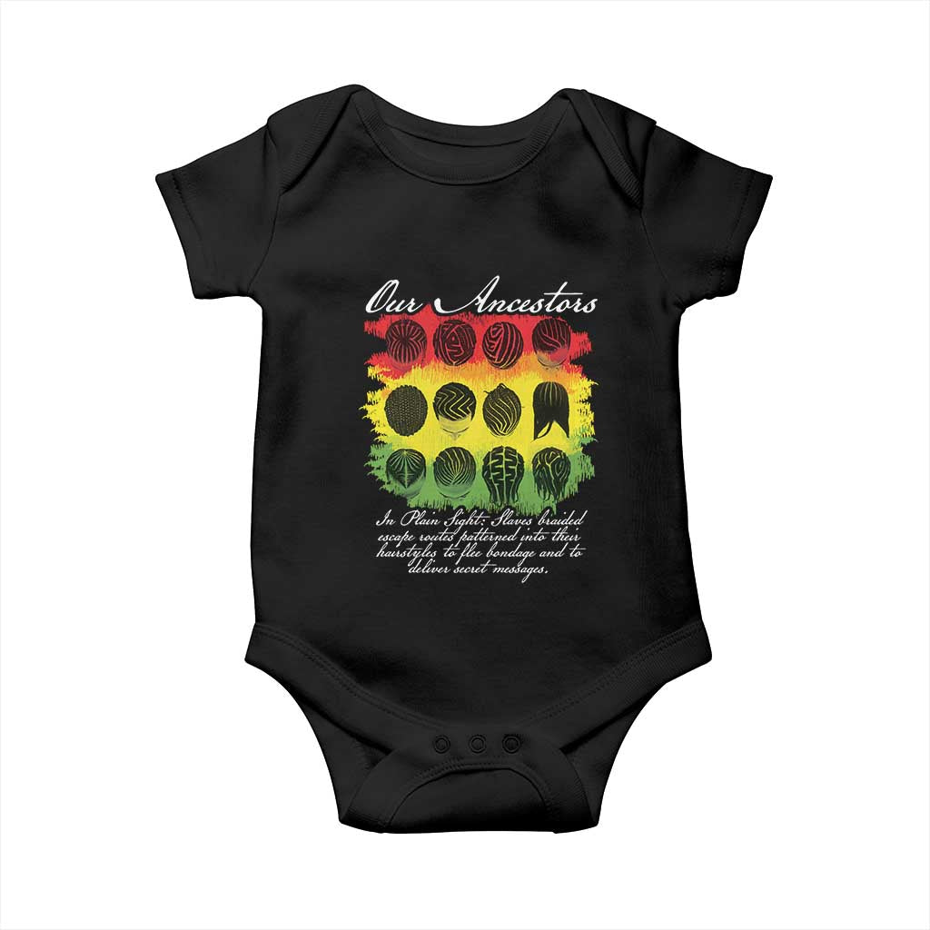 Black History Baby Onesie Our Ancestors Escape Routes Braids