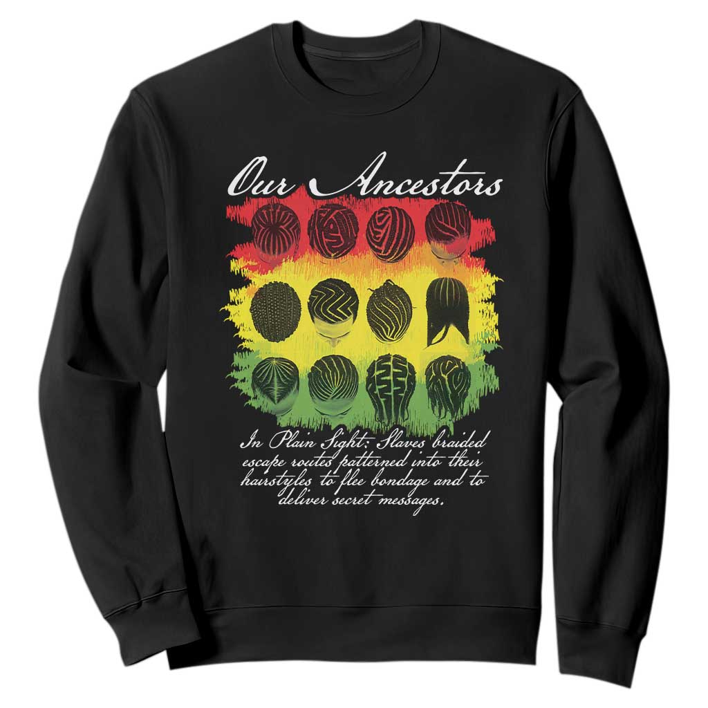 Black History Sweatshirt Our Ancestors Escape Routes Braids