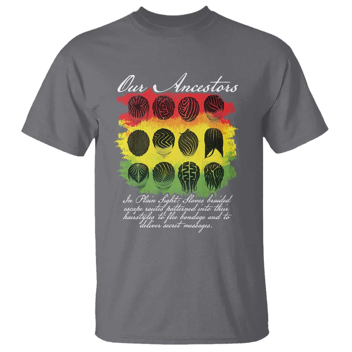 Black History T Shirt Our Ancestors Escape Routes Braids