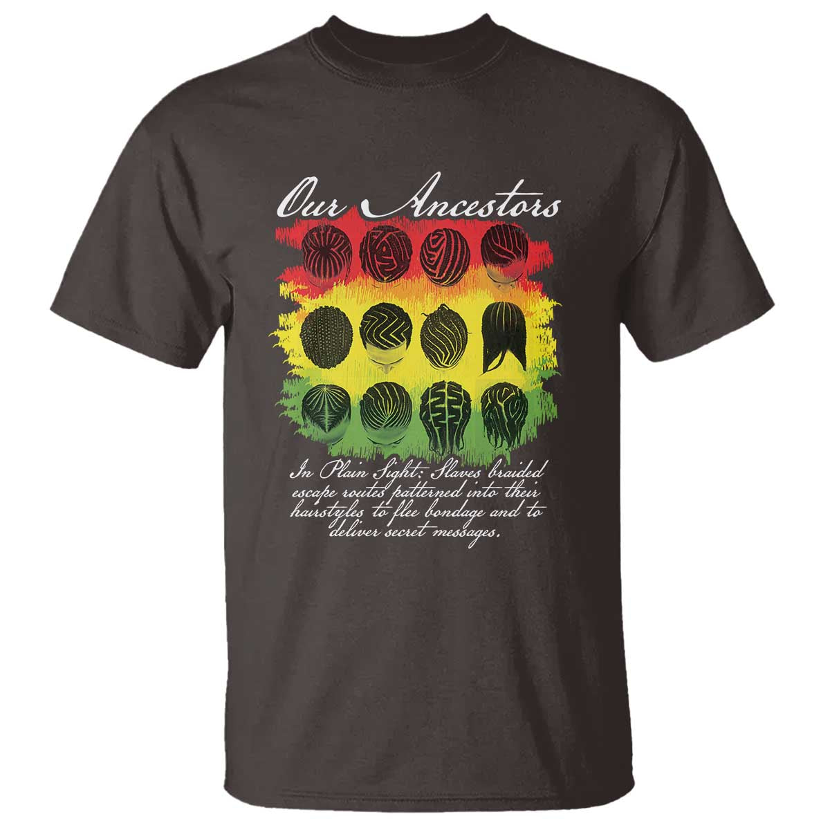 Black History T Shirt Our Ancestors Escape Routes Braids