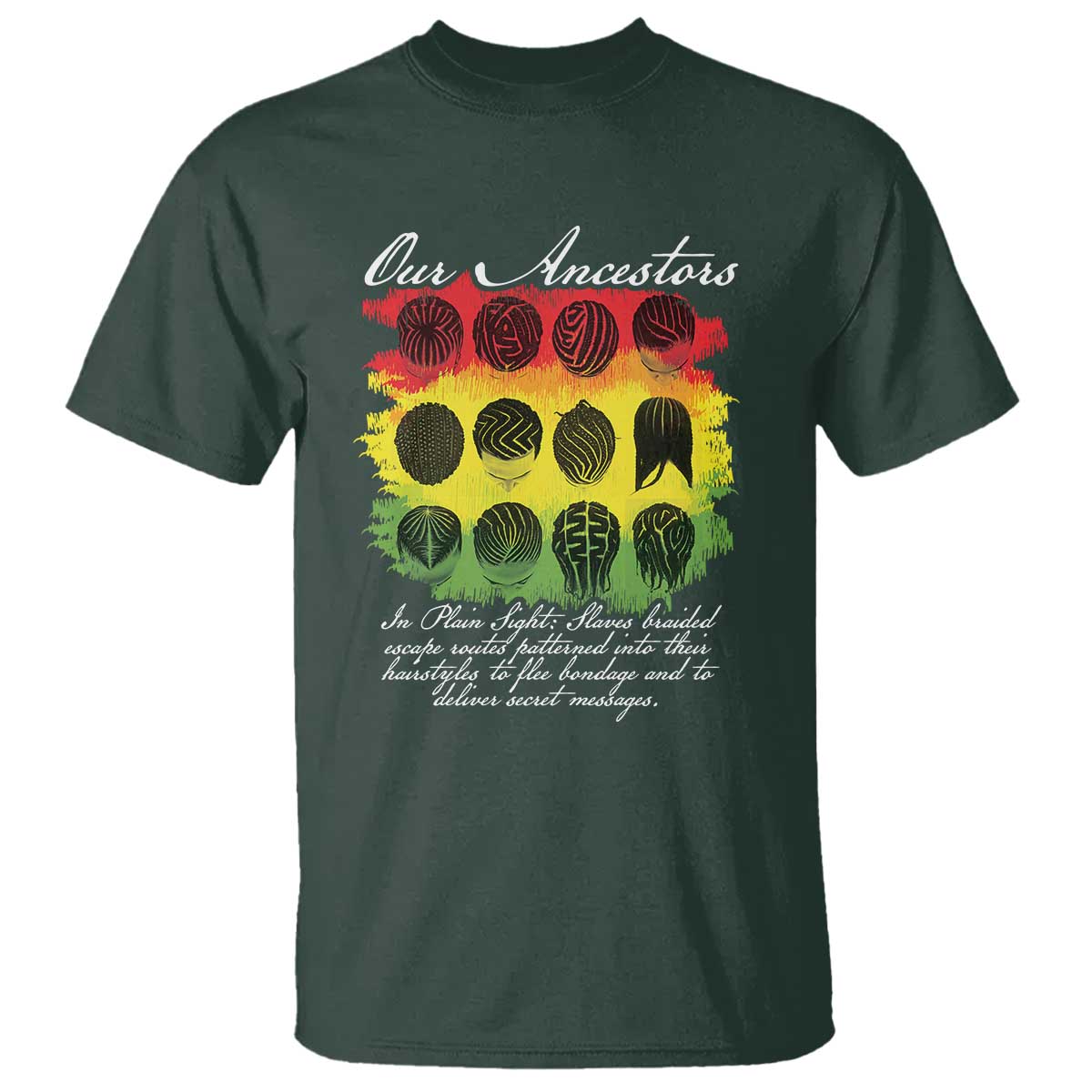 Black History T Shirt Our Ancestors Escape Routes Braids