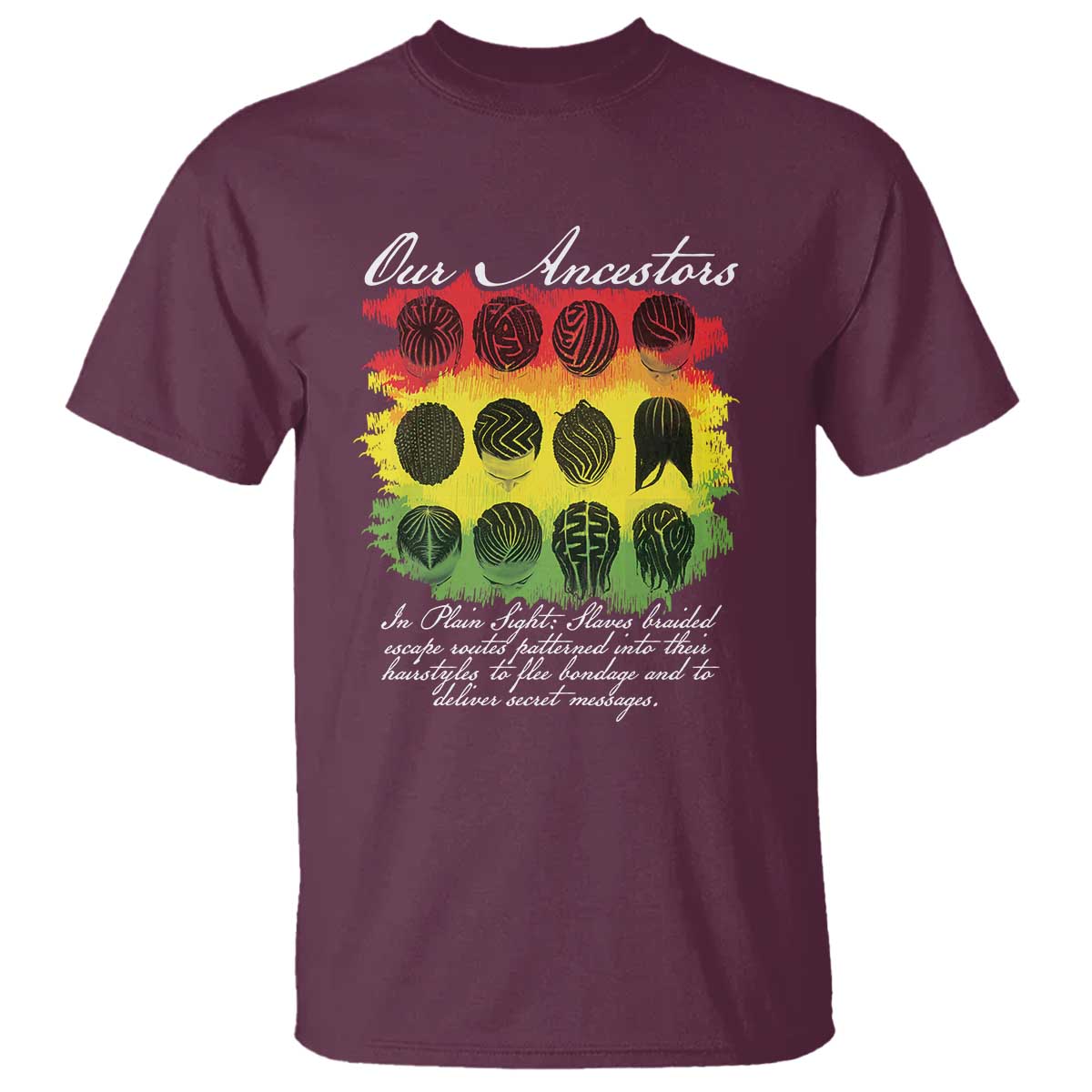 Black History T Shirt Our Ancestors Escape Routes Braids